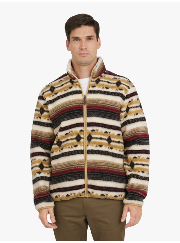 Men's & Big Men's High Pile Printed Plaid Sherpa Jacket, Sizes S-3XL