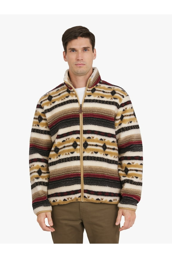 Men's & Big Men's High Pile Printed Plaid Sherpa Jacket, Sizes S-3XL