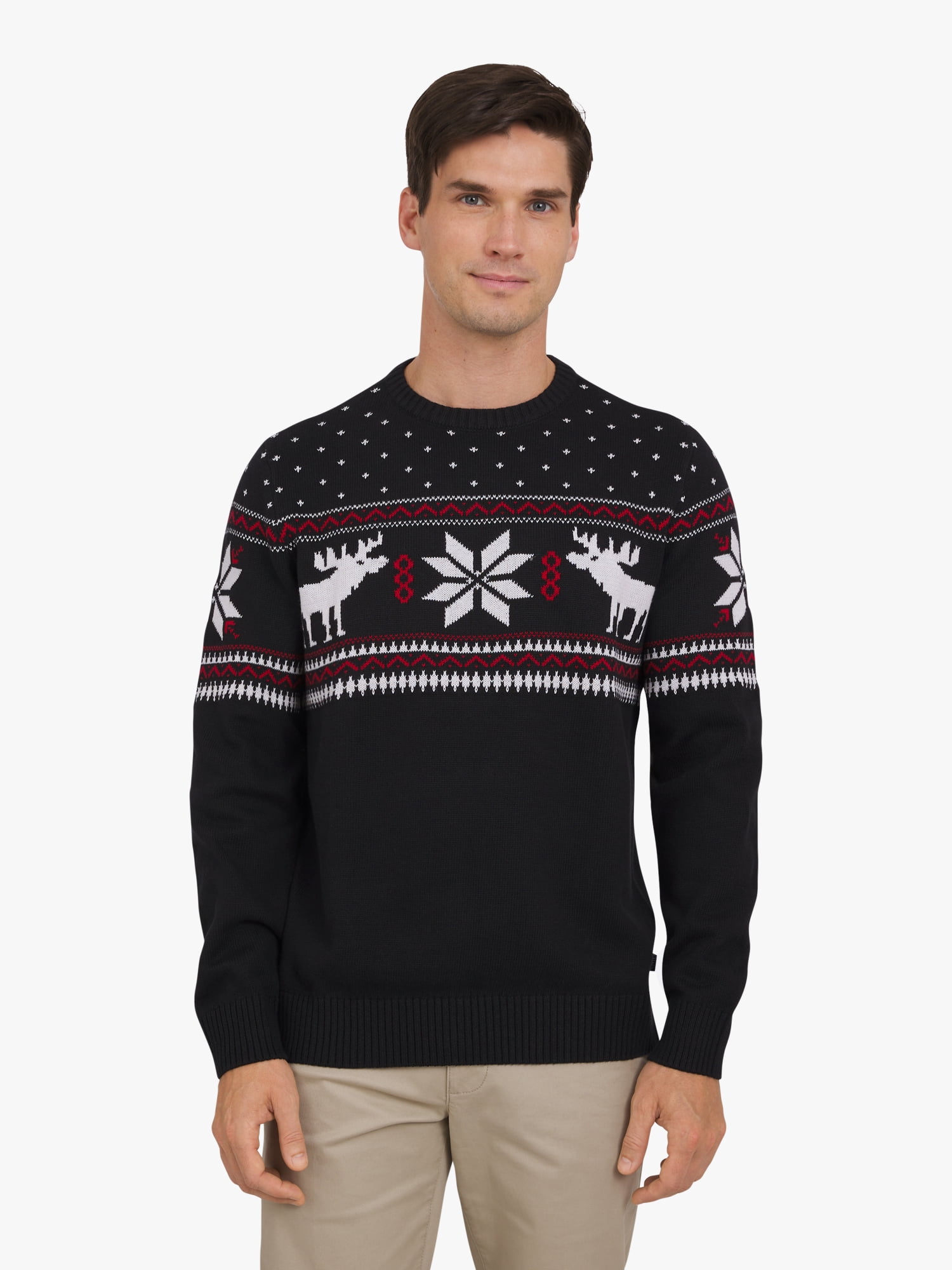 Chaps Men's & Big Men's Cotton Holiday Fairisle Crewneck Sweater, Sizes S-3XL