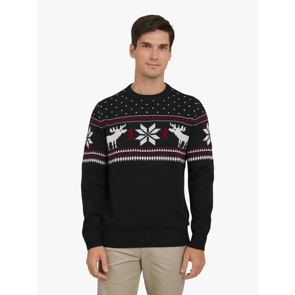 Chaps Men's & Big Men's Cotton Holiday Fairisle Crewneck Sweater, Sizes S-3XL