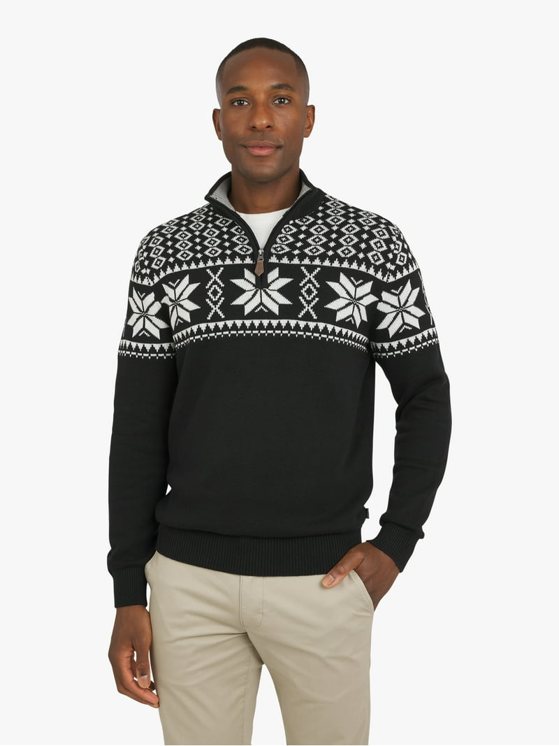 トップス c-boy style Depth Layer (No.120) Chaps Men's & Big Men's Holiday Quarter Zip Sweater, Sizes S-3XL