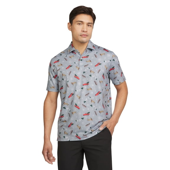 Chaps Men's & Big Men's Holiday and Christmas Printed Performance Polos, Sizes S - 2XL