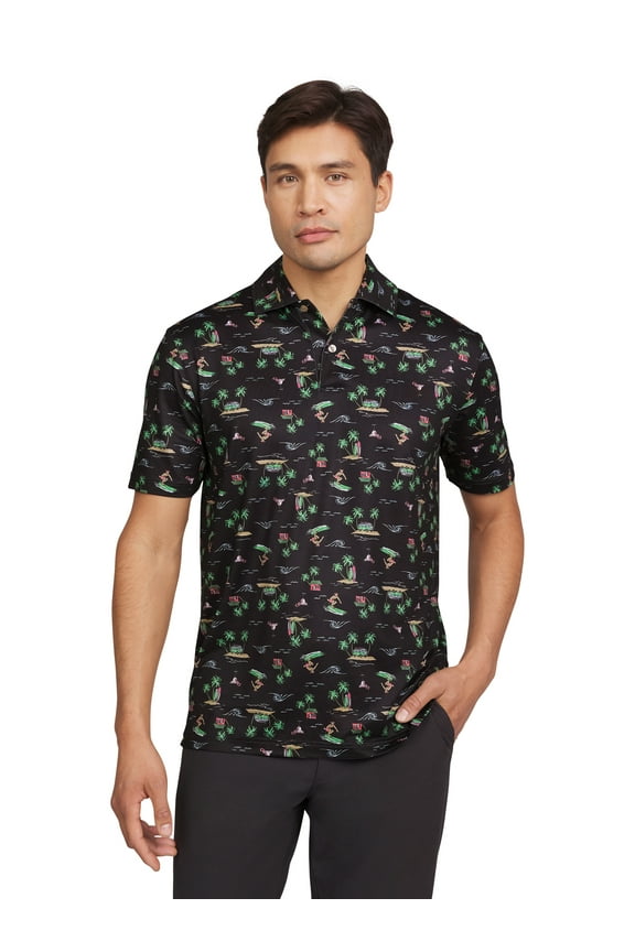 Men's & Big Men's Holiday and Christmas Printed Performance Polos, Sizes S - 2XL