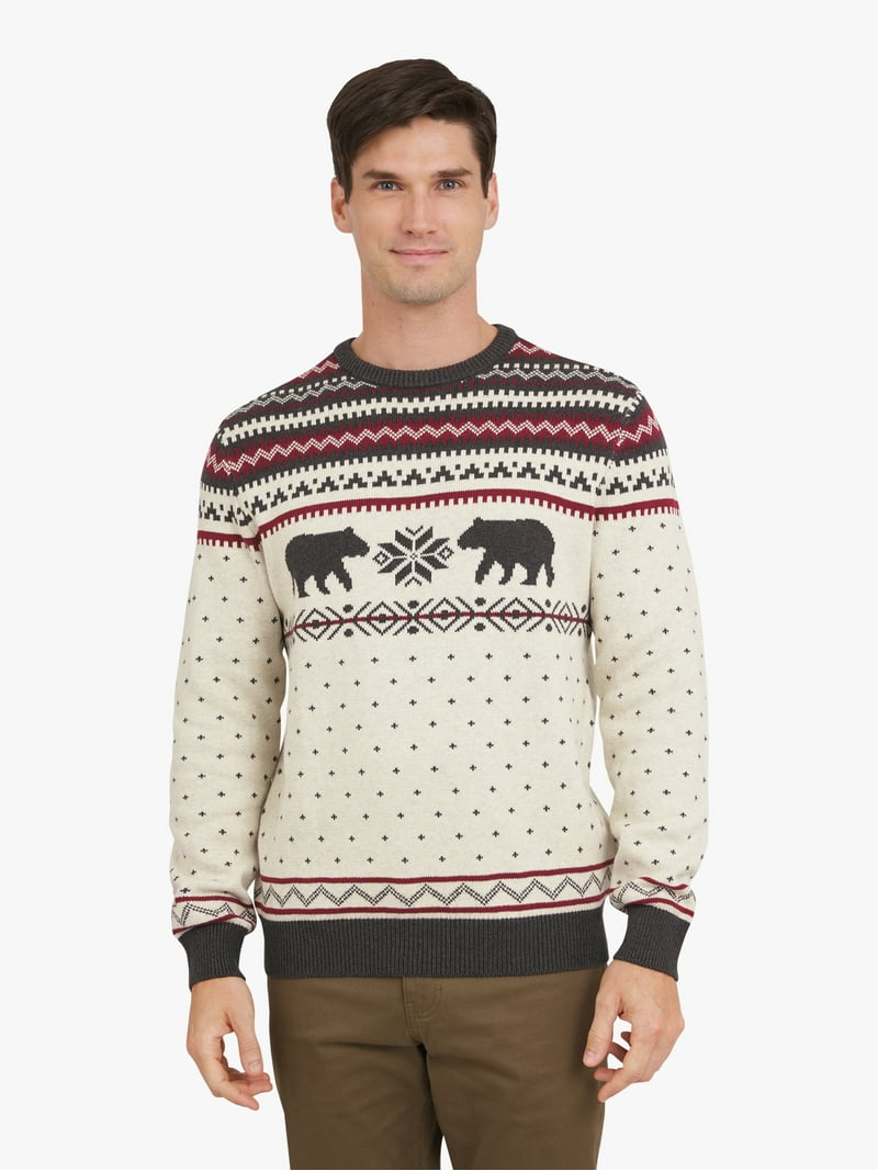 Chaps Men's & Big Men's Cotton Holiday Fairisle Crewneck Sweater