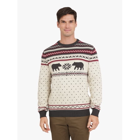 Chaps Men's & Big Men's Cotton Holiday Fairisle Crewneck Sweater, Sizes S-3XL