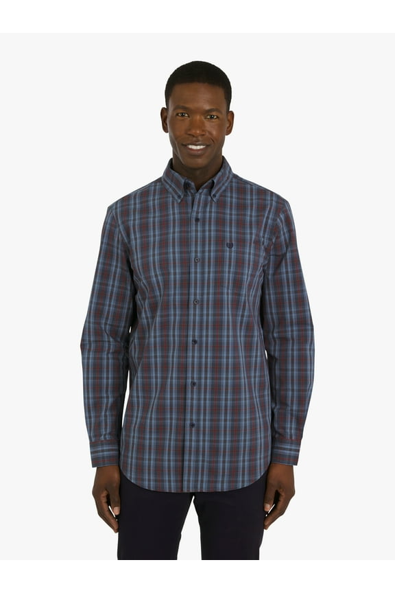 Men's & Big Men's Long Sleeve CVC Easy Care Woven Shirt, Sizes S-3XL