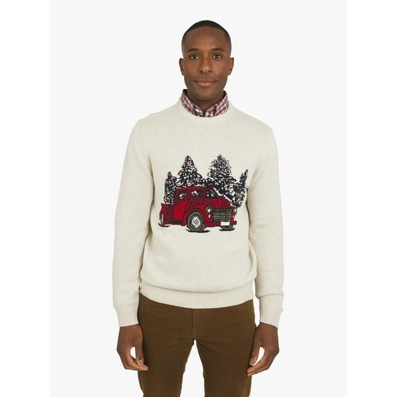 Chaps Men's & Big Men's Cotton Novelty Holiday Crewneck Sweater, Sizes S-3XL