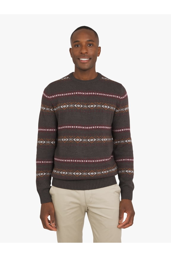 Men's & Big Men's Long Sleeve Crewneck Sweater, Sizes S-3XL