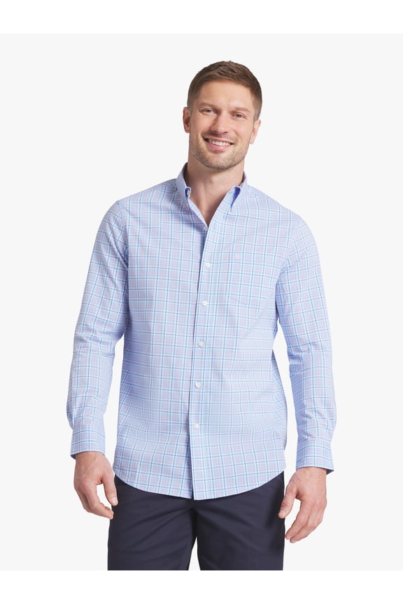 Men's & Big Men's Long Sleeve Easy Care Stretch Poplin Shirt, Sizes S-3XL