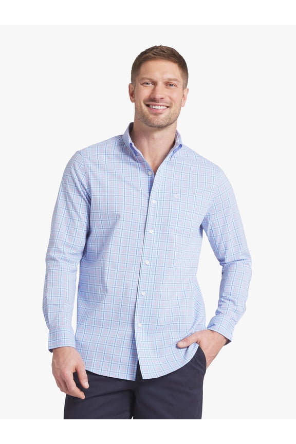 Men's & Big Men's Long Sleeve Easy Care Stretch Poplin Shirt, Sizes S-3XL