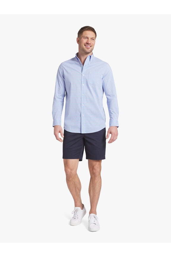 Men's & Big Men's Long Sleeve Easy Care Stretch Poplin Shirt, Sizes S-3XL