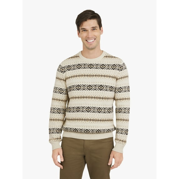 Chaps Men's & Big Men's Long Sleeve Fairisle Crewneck Sweater, Sizes S-3XL