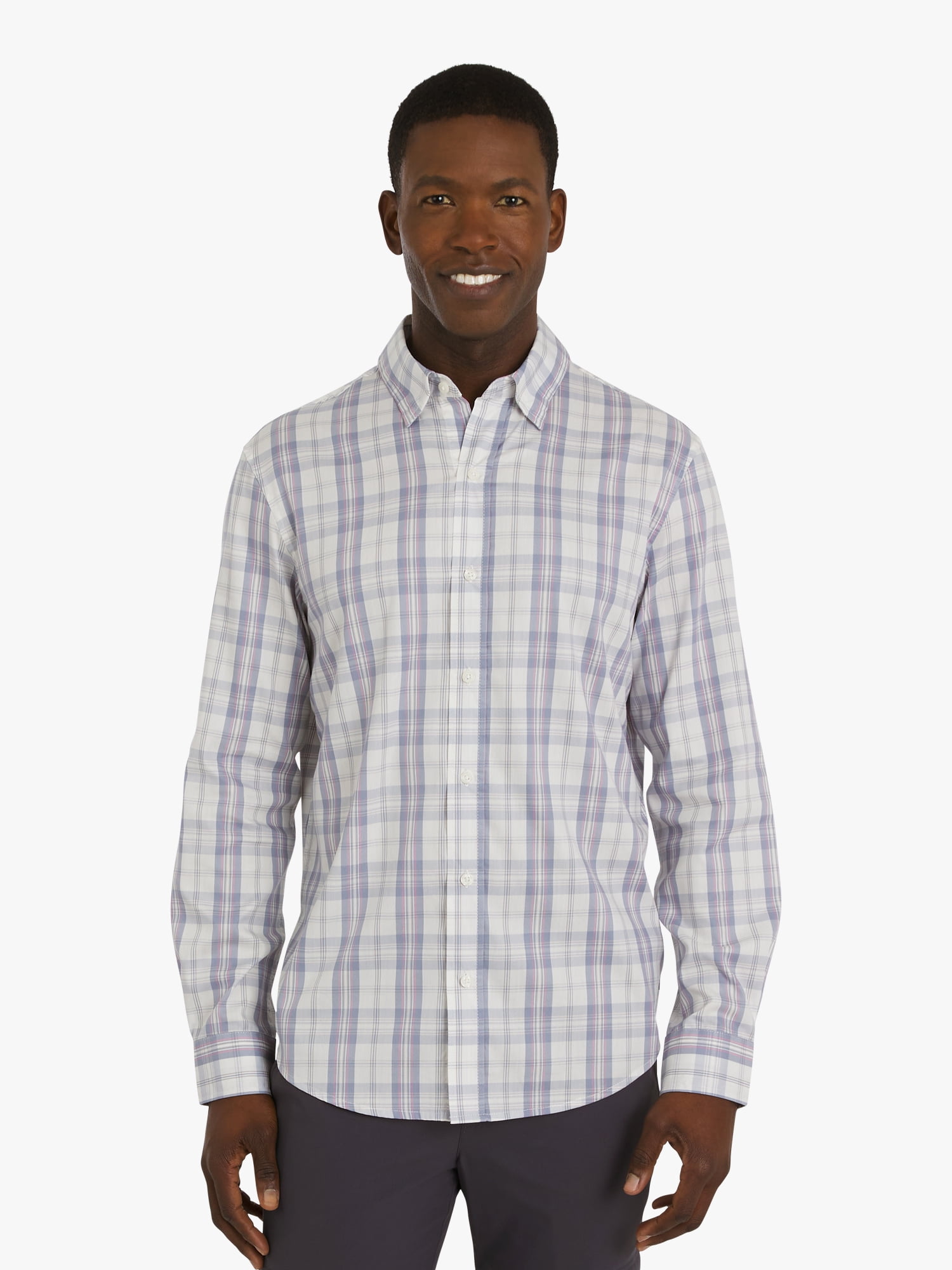 Chaps Men's & Big Men's Long Sleeve Flex Twill Yarn-Dye Woven Shirt, Sizes S-3XL