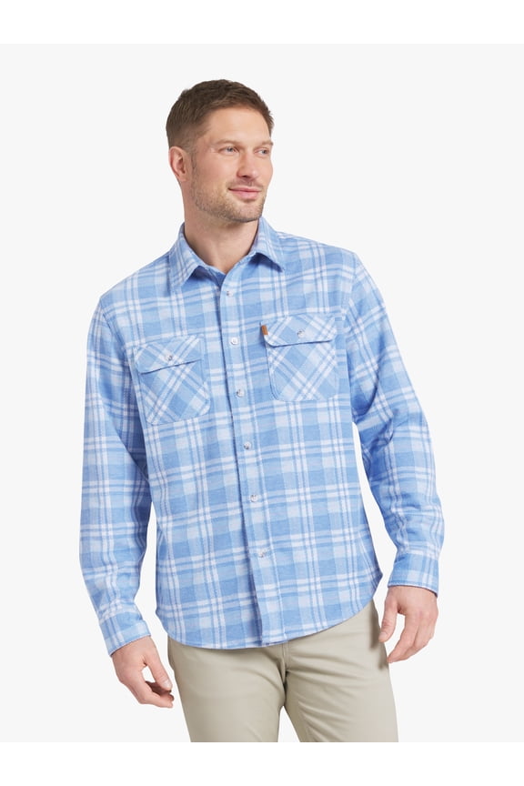 Men's & Big Men's Long Sleeve Knit Flannel Shirt, Sizes S-3XL