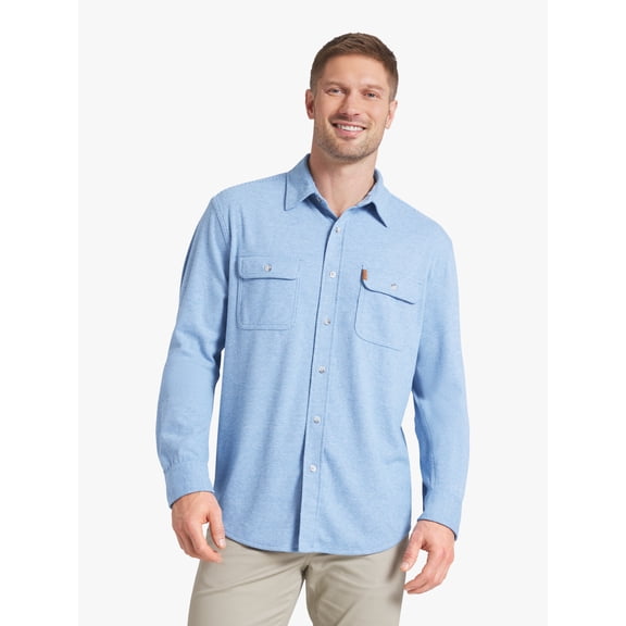 Chaps Men's & Big Men's Long Sleeve Knit Flannel Shirt, Sizes S-3XL