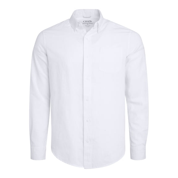Chaps Men's & Big Men's Long Sleeve Linen Shirt, Sizes S-3XL