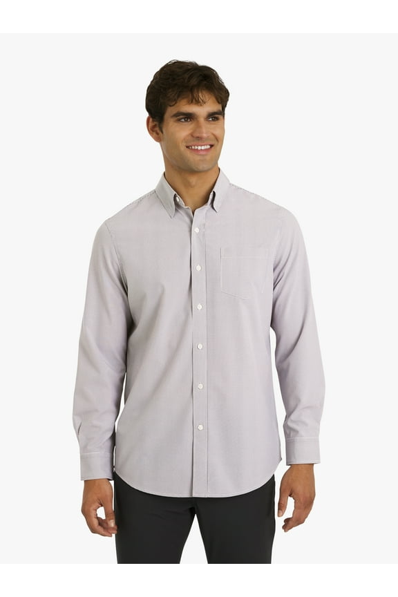 Men's & Big Men's Long Sleeve Performance Woven Shirt, Sizes S-3XL