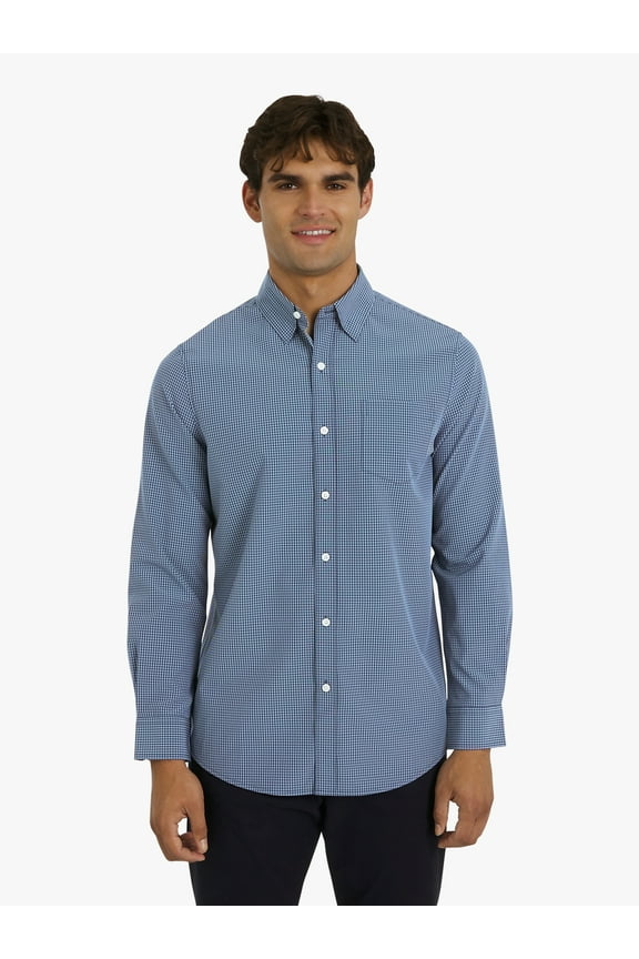 Men's & Big Men's Long Sleeve Performance Woven Shirt, Sizes S-3XL