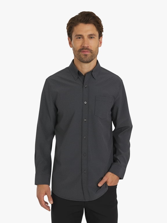 Men's & Big Men's Long Sleeve Performance Woven Shirt, Sizes S-3XL