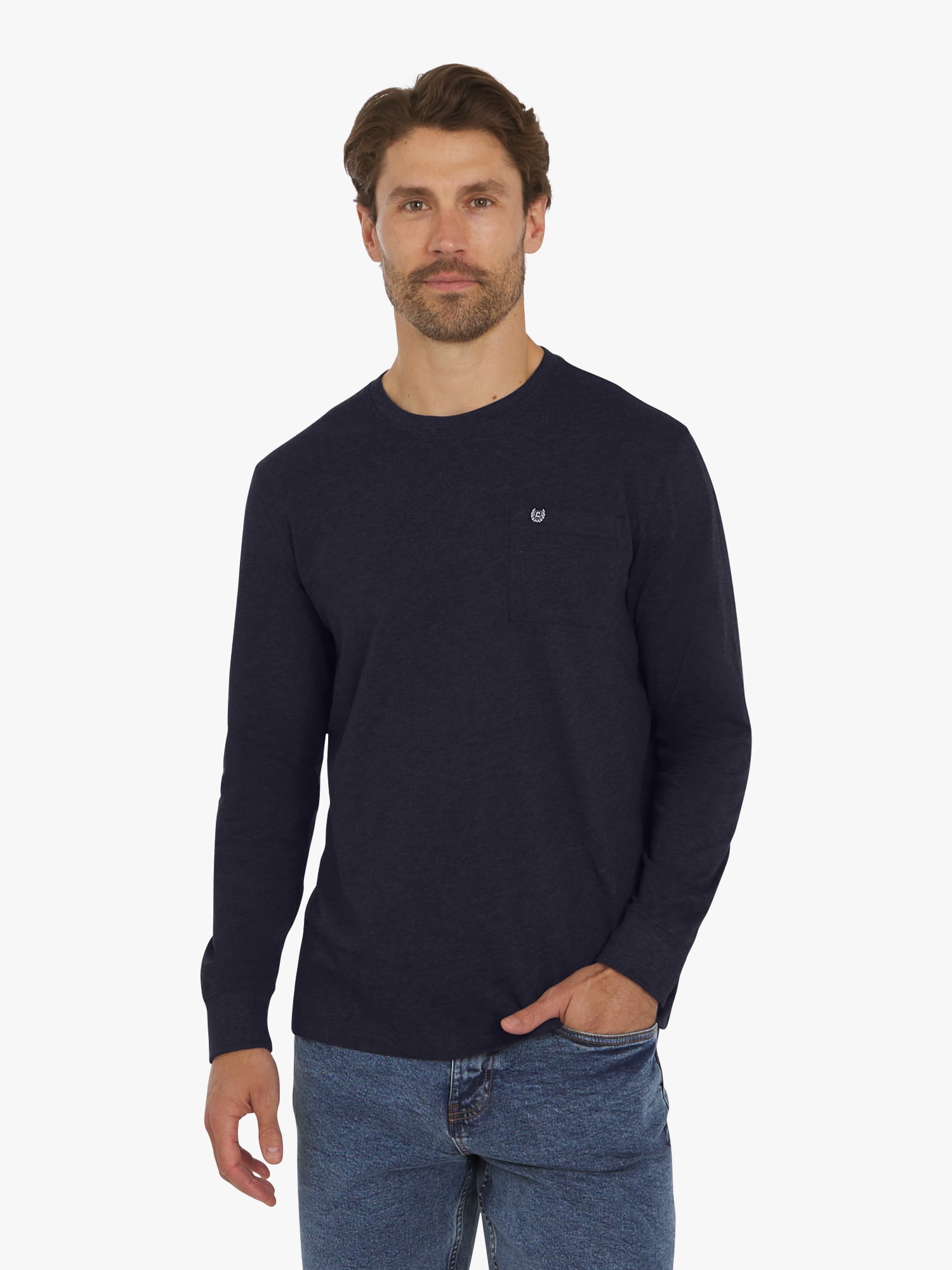 Chaps Men's & Big Men's Long Sleeve Slub Tee, Sizes S-3XL