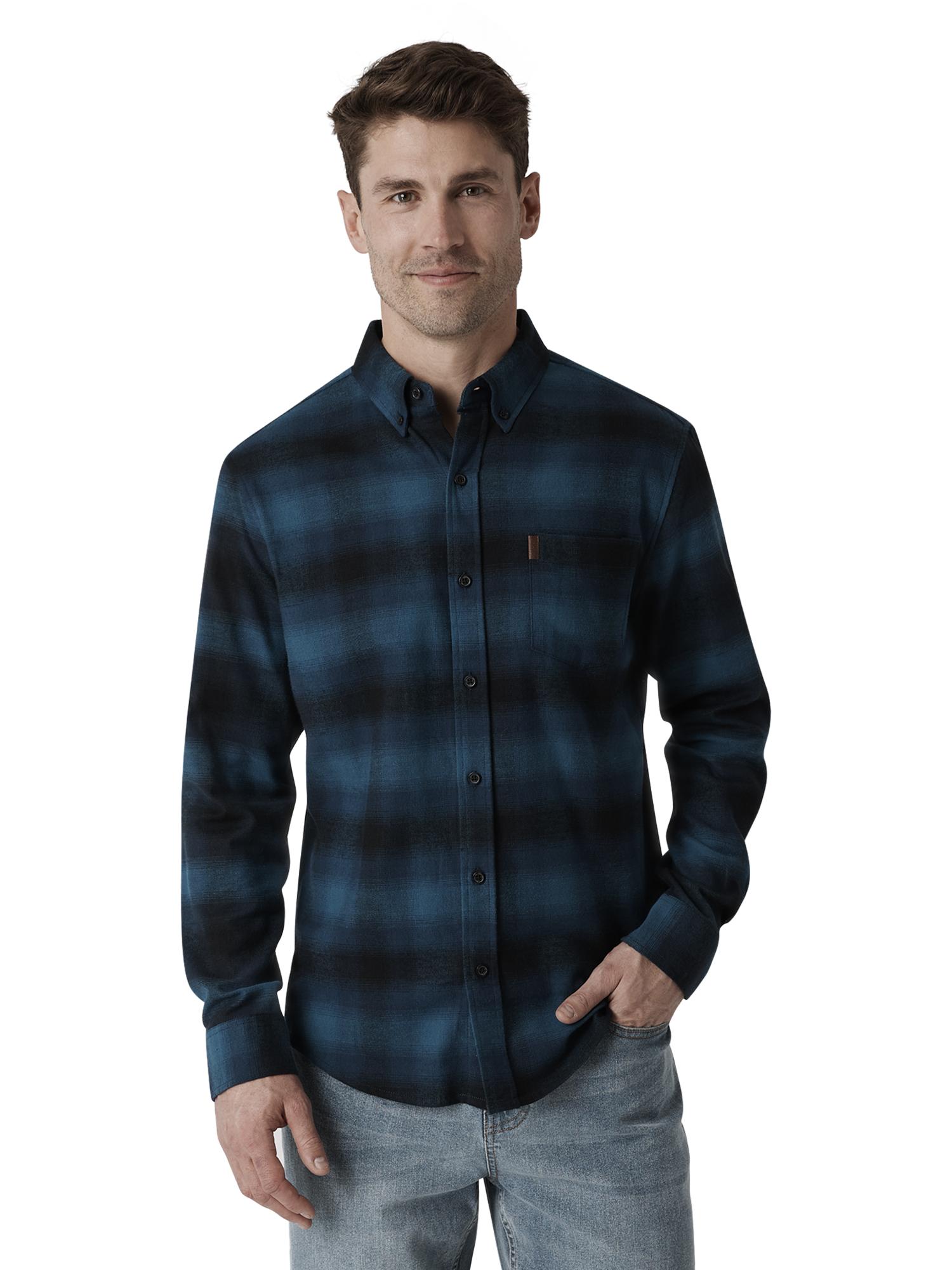 Alimens & Gentle Mens Long Sleeve Plaid Flannel Casual Shirts Button ...