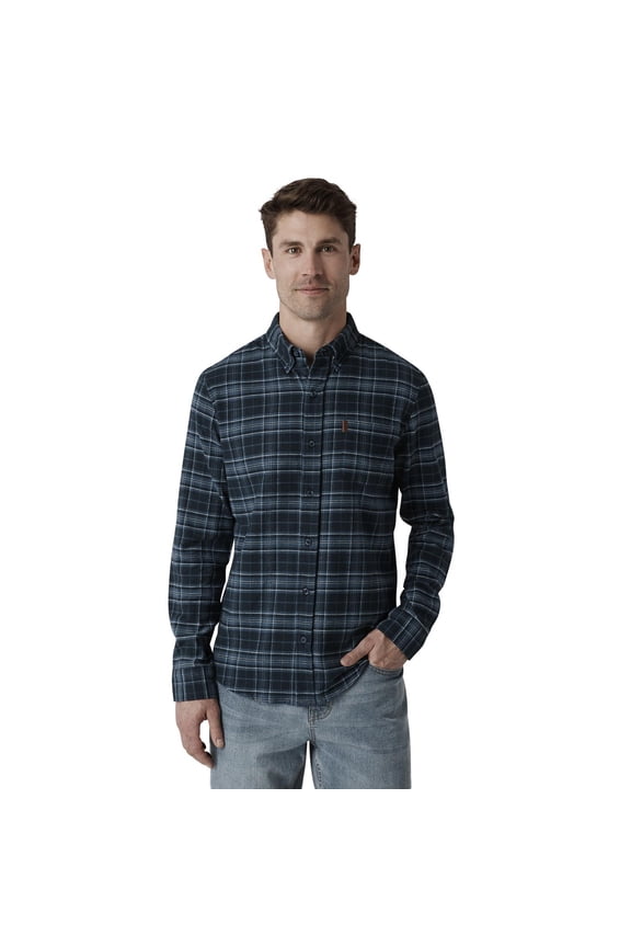 Men's & Big Men's Long Sleeve Stretch Button Down Flannel Shirt