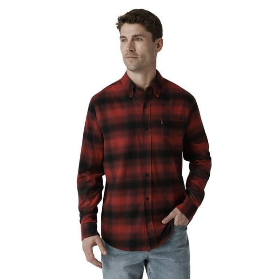 Chaps Men's & Big Men's Long Sleeve Stretch Button Down Flannel Shirt