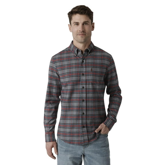Chaps Men's & Big Men's Long Sleeve Stretch Button Down Flannel Shirt