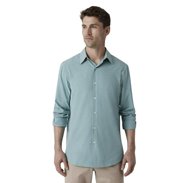 Chaps Men's & Big Men's Long Sleeve Stretch Button Down Performance