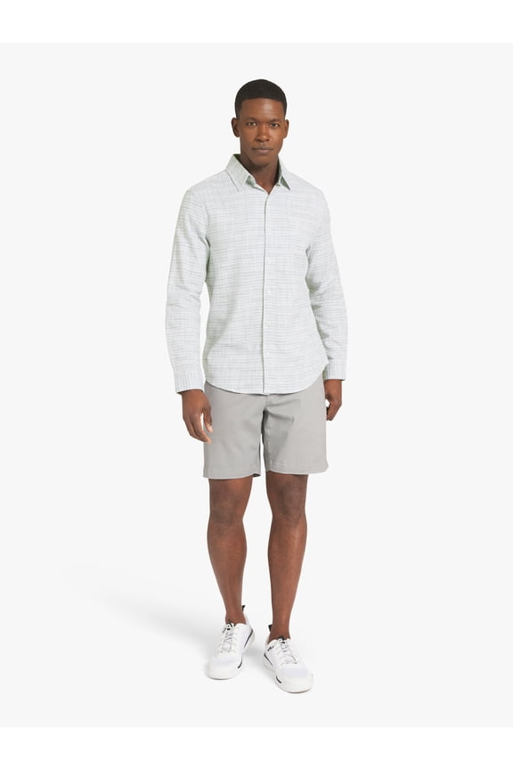 Men's & Big Men's Long Sleeve Texured Woven Shirt, Sizes S-3XL