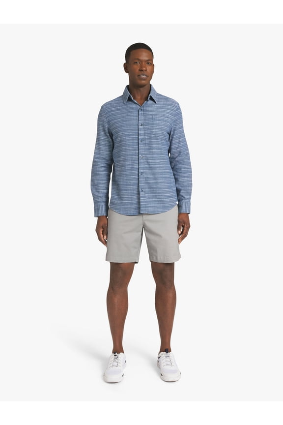 Men's & Big Men's Long Sleeve Texured Woven Shirt, Sizes S-3XL