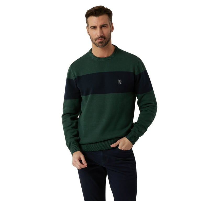 Chaps Men s Big Men s Original Cotton Crewneck Color Block Sweater Walmart