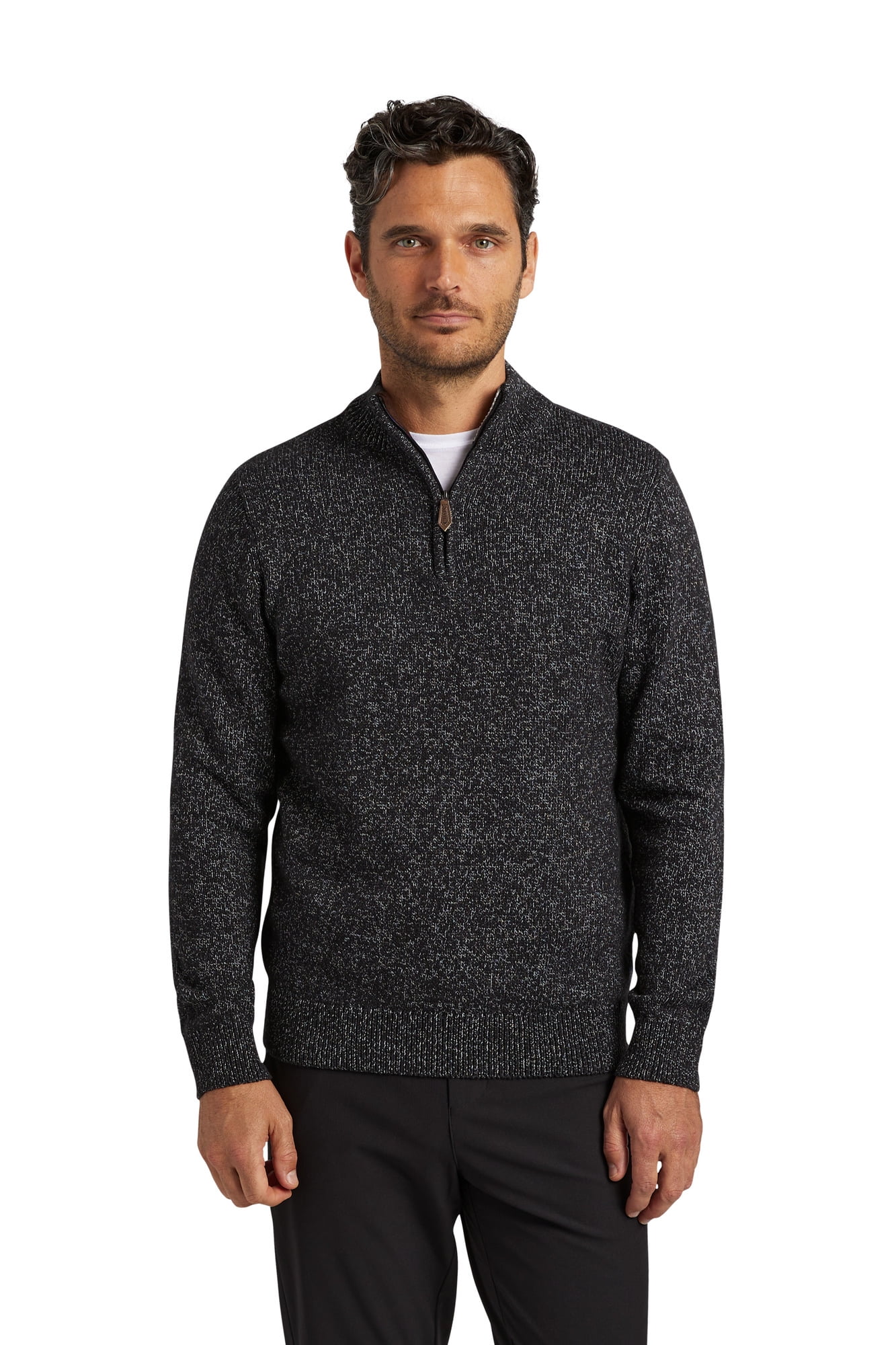 Chaps Men's & Big Men's Original Quarter Zip Twist Mockneck Sweater ...