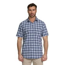 George Men's & Big Men's Microfiber Button-Up Shirt with Short Sleeves ...