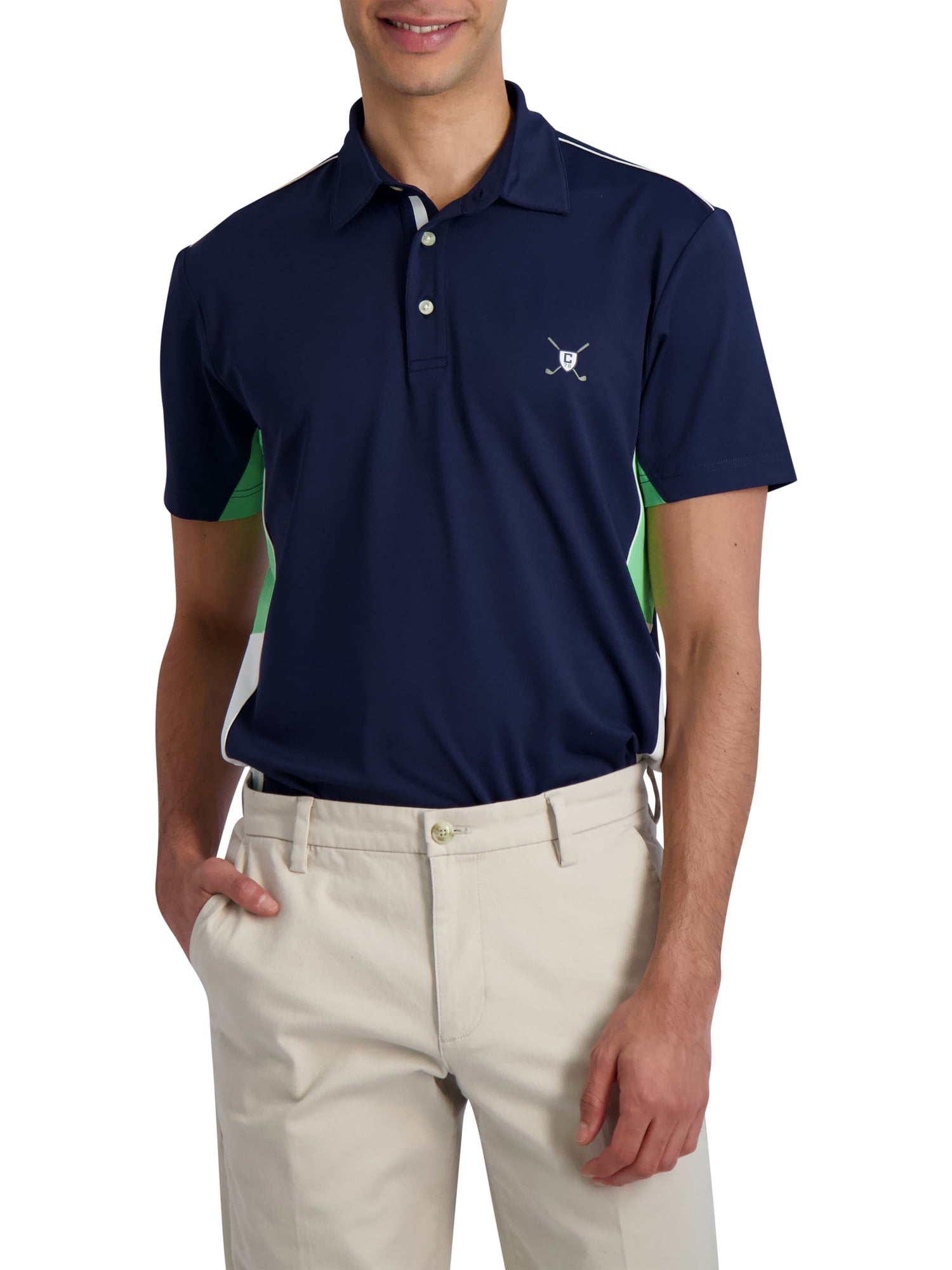 Chaps Men's Performance Color Block Moisture Wicking Golf Polo