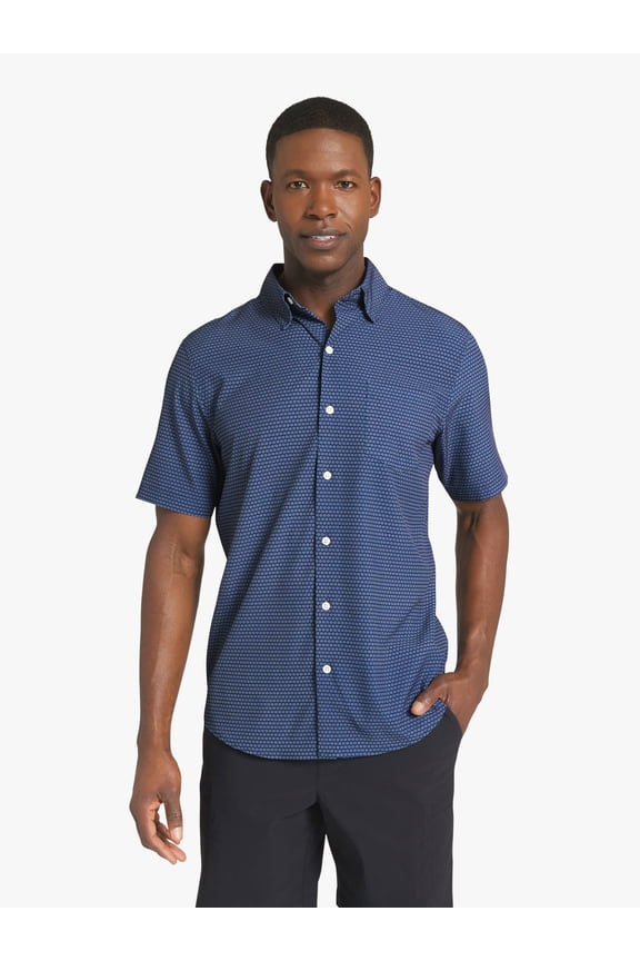 Men's & Big Men's Performance Woven Short Sleeve Shirt, Sizes S-3XL