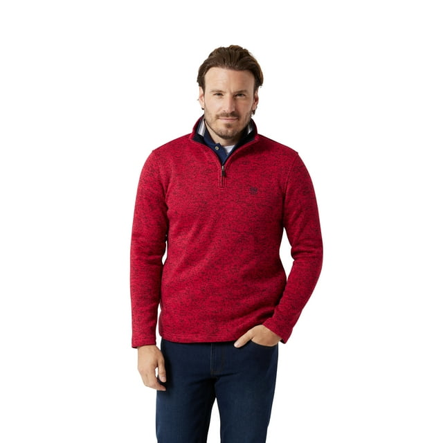 Chaps Men's & Big Men's Quarter Zip Mock Neck Sweater Fleece