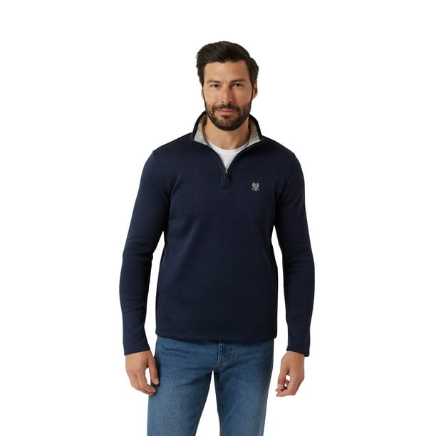 Chaps Men's & Big Men's Quarter Zip Mock Neck Sweater Fleece