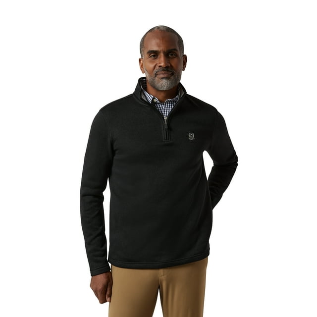 Chaps Men's & Big Men's Quarter Zip Mock Neck Sweater Fleece