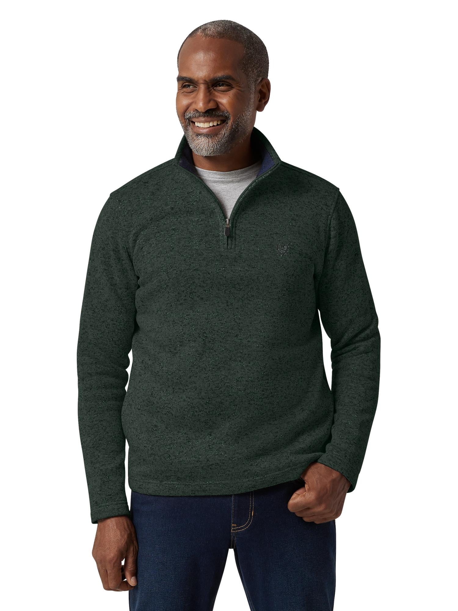 Chaps Men's & Big Men's Quarter Zip Mock Neck Sweater Fleece