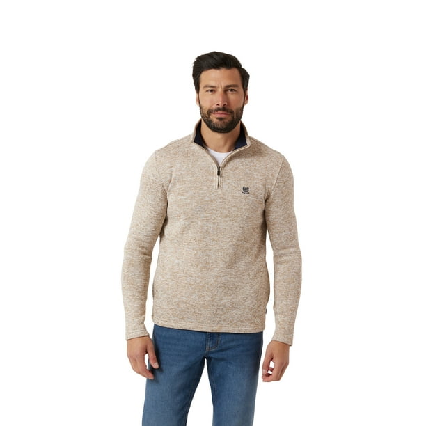 Chaps Men's & Big Men's Quarter Zip Mock Neck Sweater Fleece