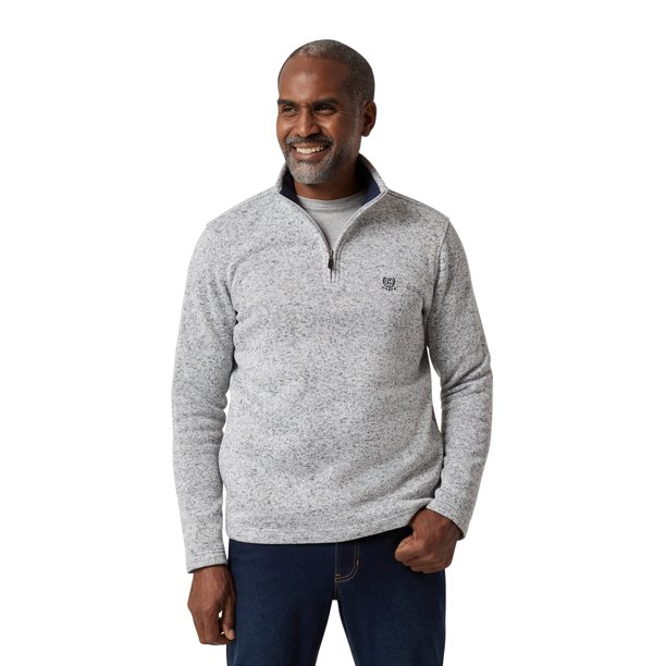 Chaps Men's & Big Men's Quarter Zip Mock Neck Sweater Fleece