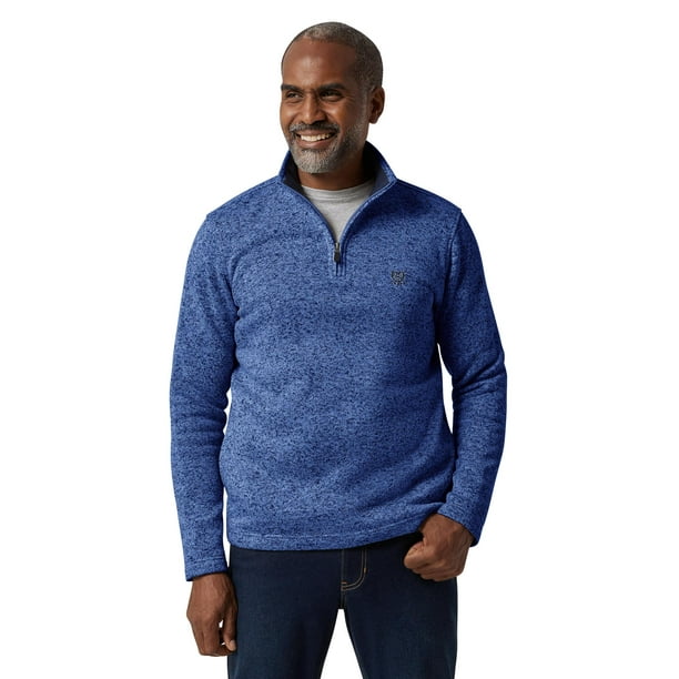 Chaps Men's & Big Men's Quarter Zip Mock Neck Sweater Fleece