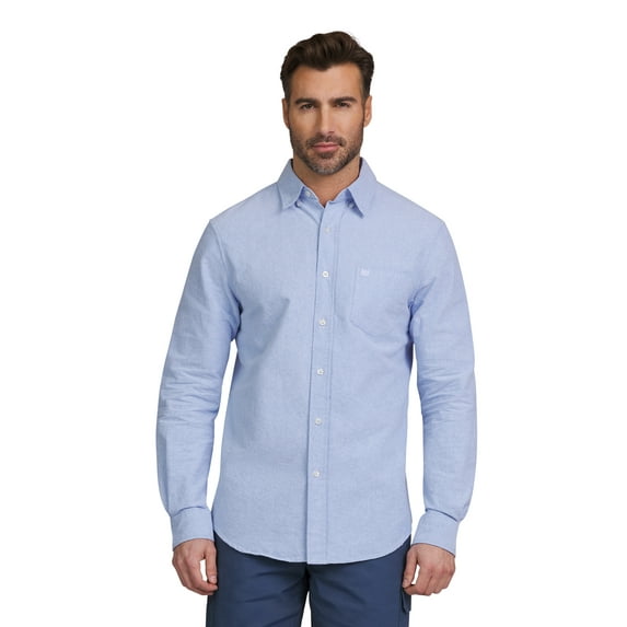 Chaps Men's & Big Men's Seacoast Wash Button Down Oxford Shirt with Long Sleeves, Sizes S-2XL