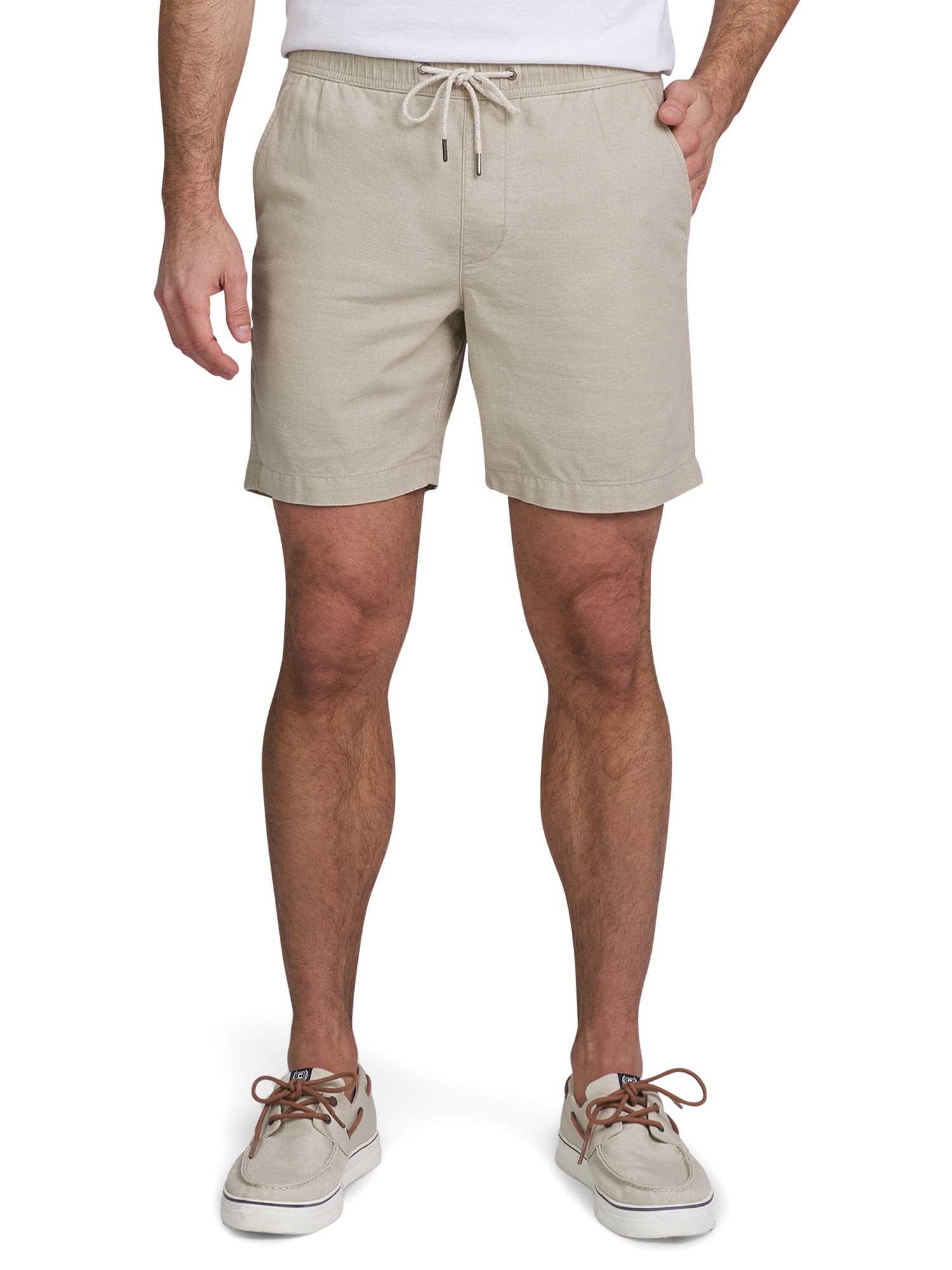 Chaps Men's & Big Men's Seacoast Wash Linen Blend Pull On Shorts, 9