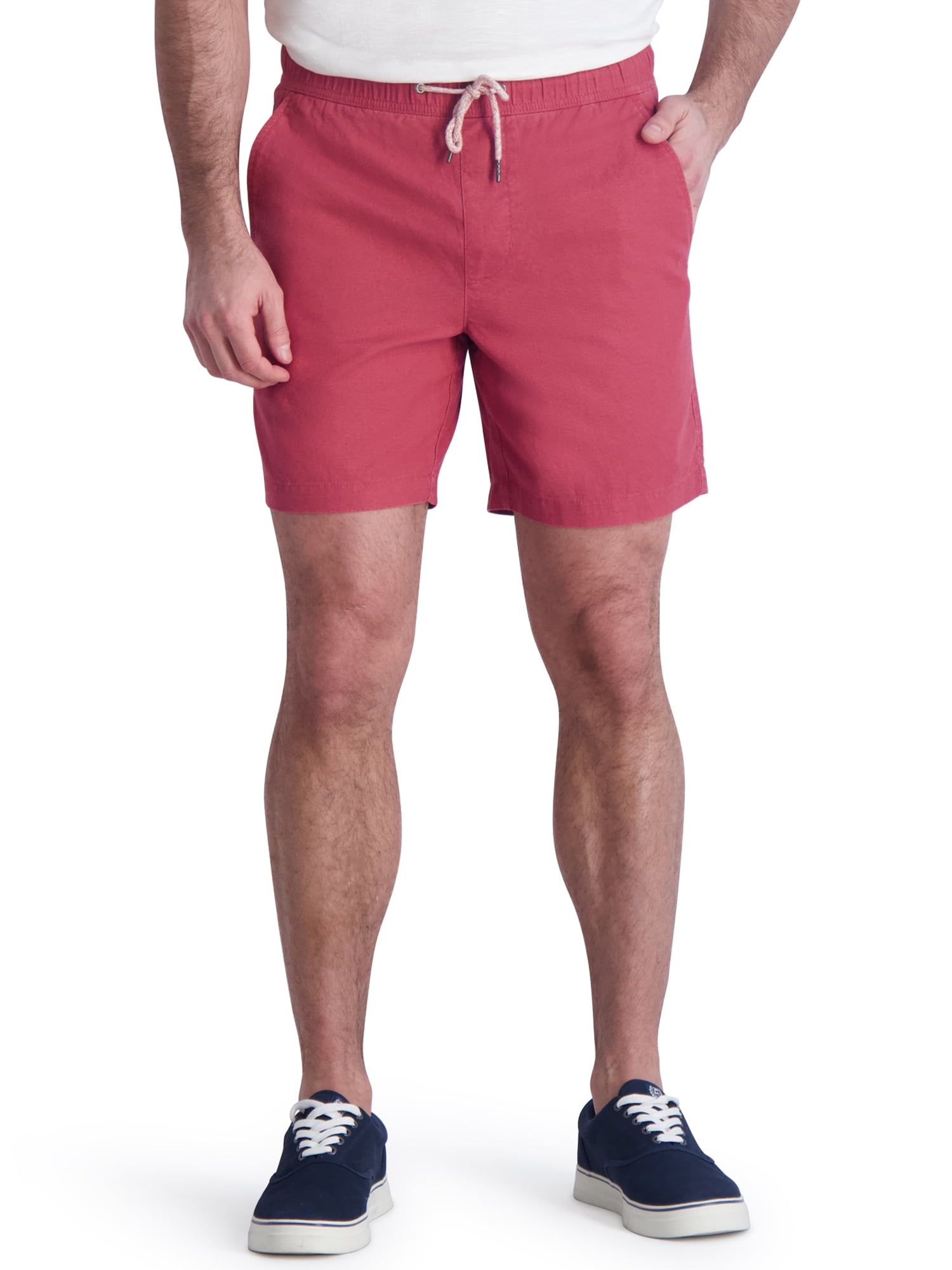 Chaps Men's & Big Men's Seacoast Wash Linen Blend Pull On Shorts, 9" Inseam, Sizes S-2XL