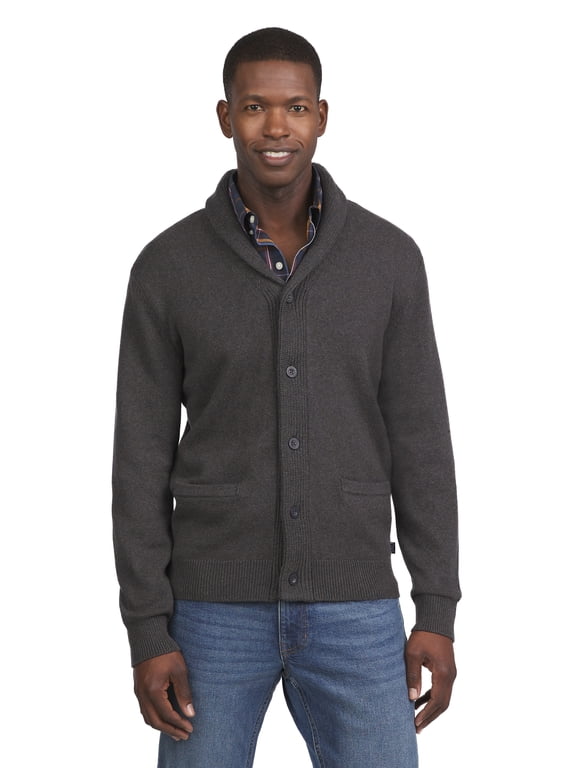 Men's & Big Men's Shawl Cardigan Button Front Sweater, Sizes S-2XL