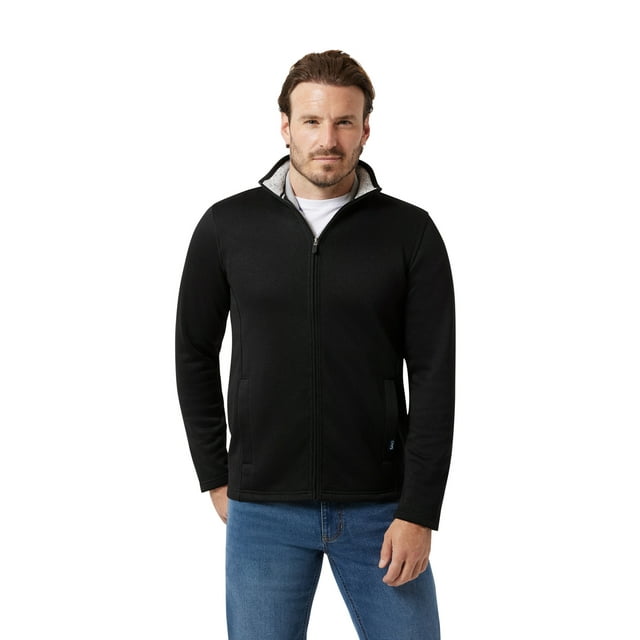 Chaps Men's & Big Men's Sherpa Lined Fleece Snap Front Sweater Jacket