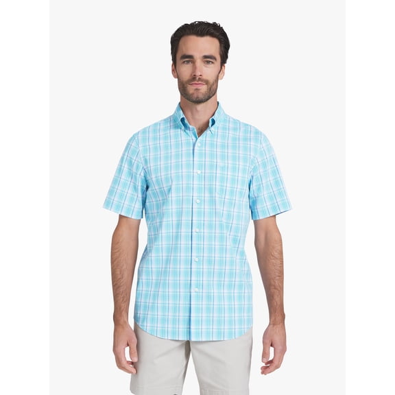 Chaps Men's & Big Men's Short Sleeve Easy Care Stretch Poplin Shirt, Sizes S-3XL