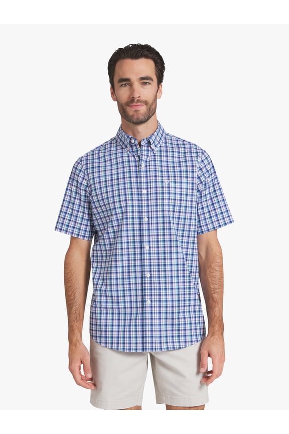 Men's & Big Men's Short Sleeve Easy Care Stretch Poplin Shirt, Sizes S-3XL